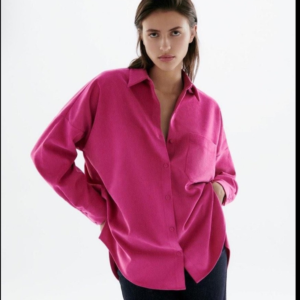 Zara // Fuchsia Corduroy Shacket